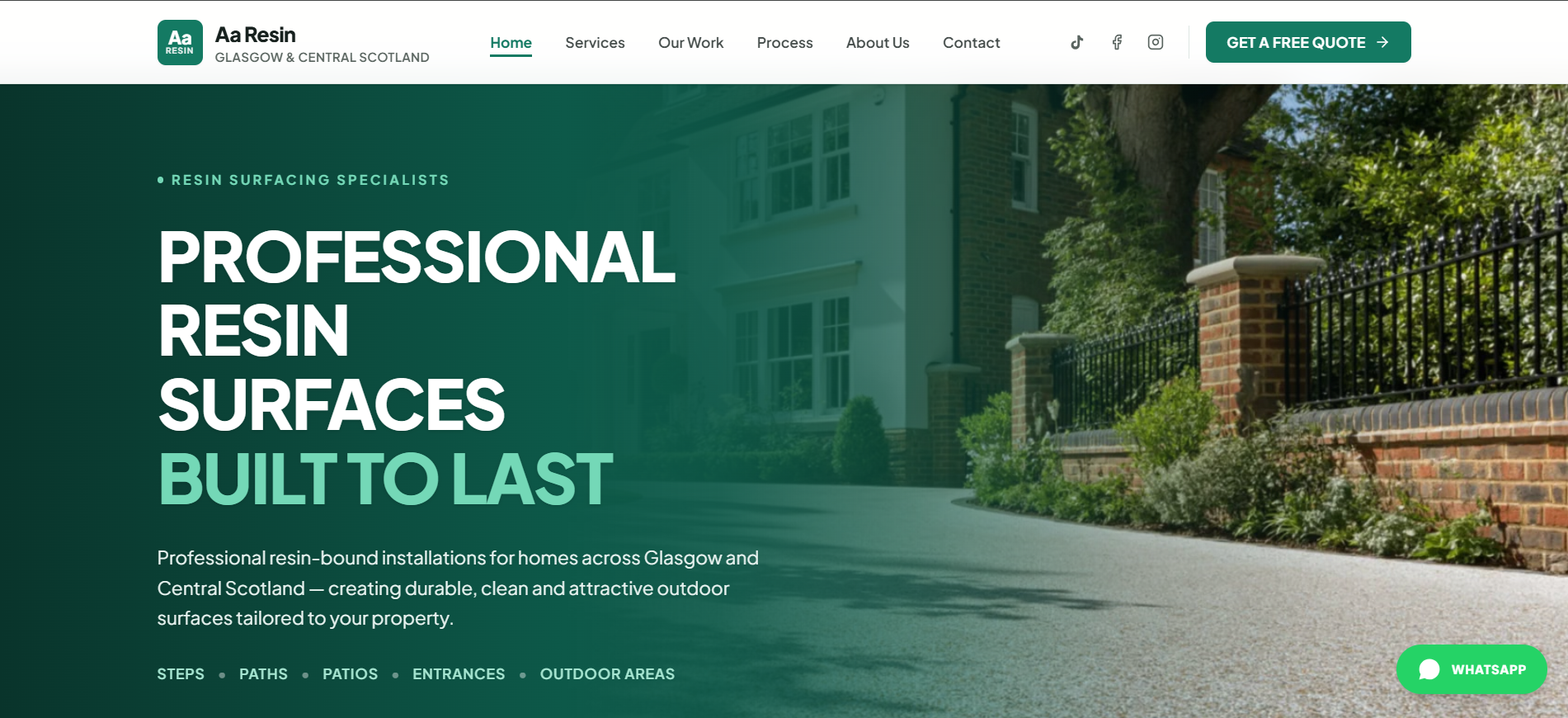 Resin Surfacing Website Concept